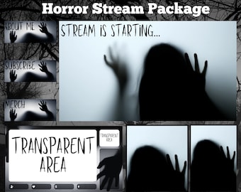 Halloween Horror Stream Overlay Package for Twitch, Dark Spooky Shadow Scenes, and Overlays For Your Streams