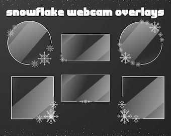 Cozy Snowflake Webcam Overlays for Streaming on Twitch & YouTube, Facecam, Borders, Snow, Snowy, Winter, Christmas, Xmas, Holiday