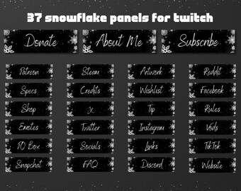 Cozy Snowflake Stream Panels for Twitch, Snow, Snowy, Winter, Holiday, Christmas, Xmas, Cute, Aesthetic, Labels