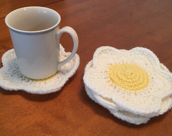 Crochet Daisy Coaster Set