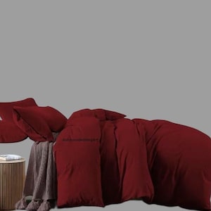 Kastanjebruine katoenen dekbedovertrekset: boho-beddengoed met kussenslopen