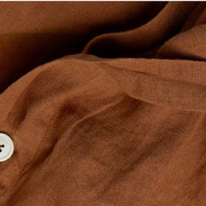 Washed Linen Orange Duvet Cover Set: Boho Bedding with Pillow Covers