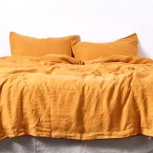 Yellow Cotton Duvet Cover Bedding Washed Boho Set Cover All Size Twin Full  King 2 Pillow Cover Boho Bedding Soft Duvet Cover Gift For Her
