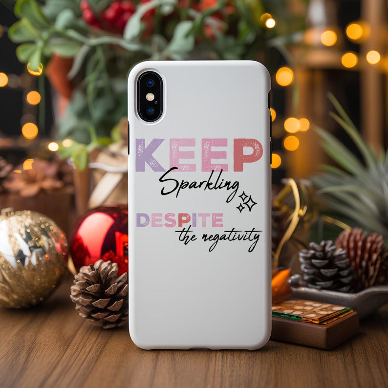 Keep sparkling phone case design PNG, self love digital graphic for phone print, positive boho quote instant download