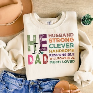 He is Dad PNG, Be Your Dad's Hero: uniek digitaal cadeau voor een slimme, sterke vader | Sublimatieontwerp beste vader ooit, digitale bestanden