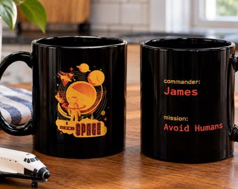 Retro Space Explorer Coffee Mug | Personalized Outer Space Mug | Custom Astronaut Mug |Introvert Gift | Coworker Gift | Space Lover Mug