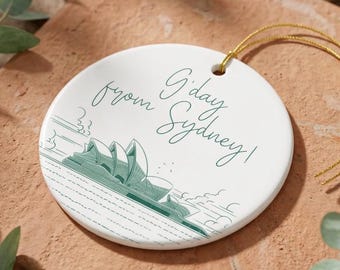 Personalized Sydney Australia Ornament, Sydney Christmas Ornament, Travel Keepsake, Vacation Souvenir, Custom Gift, Opera House