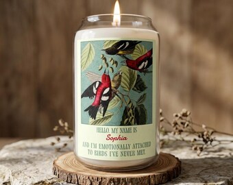 Personalized Bird Candle Gift | Custom Funny Bird Lover Gift | Vintage Birdwatching Candle | Birdwatcher Gift | Nature Lover Decor