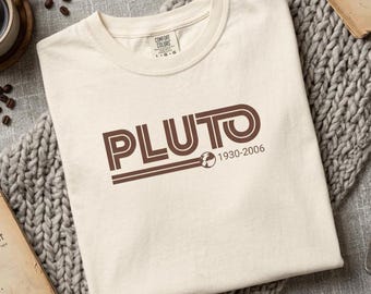 Pluto Planet Memorial T-Shirt | Funny Astronomy Tee |  Space Nerd Gift | Retro Sci-Fi Shirt | Science Lover Gift