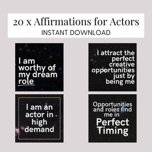 20 Actor Affirmations, Affirmations for Actors, Creative Affirmations Cards, Positive Quotes for Actors