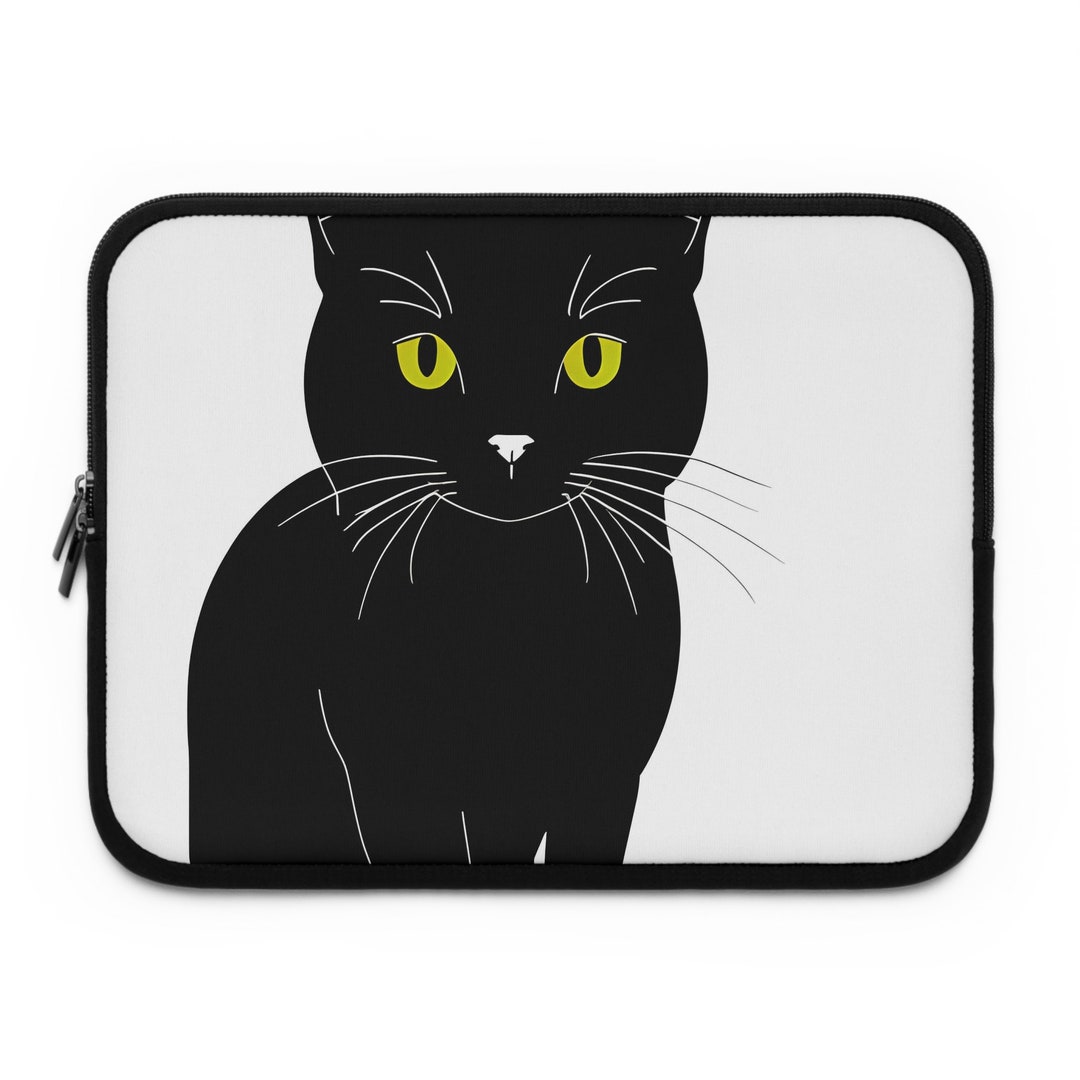 Black Cat Laptop Sleeve Cat C01 Etsy