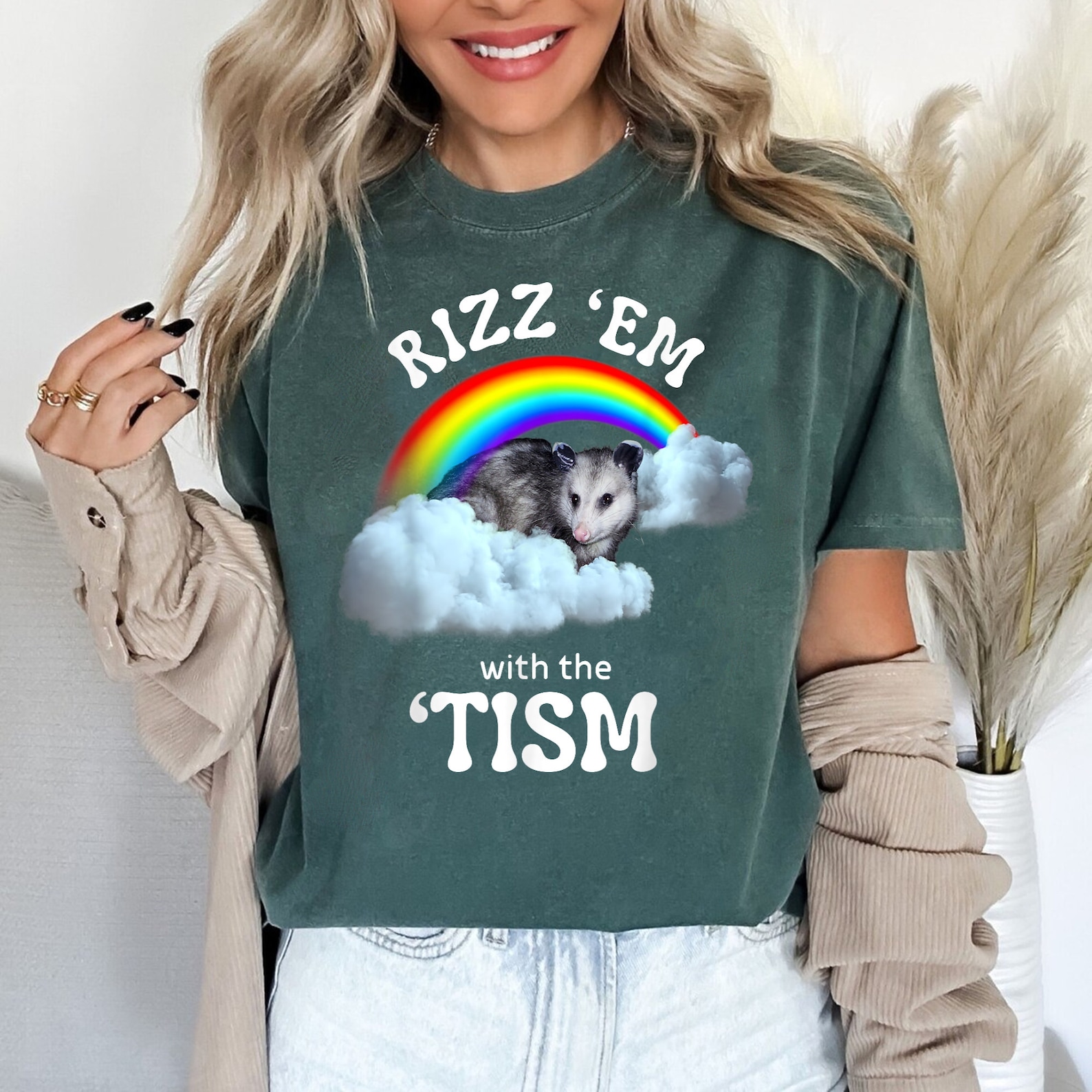 Autism Funny Rizz Em With the Tism Meme Autistic Opossum Tshirt1010 Etsy