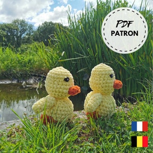 Duck crochet PATTERN, amigurumi, PDF to download in French, crochet cuddly toy, handmade plush toy, crochet pattern