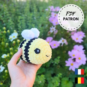 Bee crochet PATTERN, amigurumi, PDF to download in French, crochet cuddly toy, handmade plush toy, crochet pattern