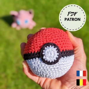 Pokéball crochet PATTERN, amigurumi, PDF to download in French, crochet cuddly toy, handmade plush toy, crochet pattern