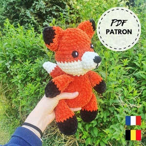 PATTERN crochet fox, amigurumi, PDF to download in French, crochet cuddly toy, handmade plush, crochet pattern