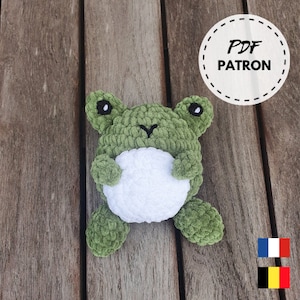 Frog crochet PATTERN, amigurumi, PDF to download in French, crochet cuddly toy, handmade plush toy, crochet pattern