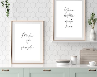 Personalized Quote Print: Custom Text Wall Art (Digital Print)