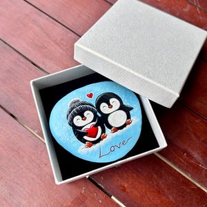 Cadeau romantique personnalisé en forme de pingouin pour petite amie, petit ami, carte d'amour, petits cadeaux d'anniversaire amusants pour mari, femme, lui
