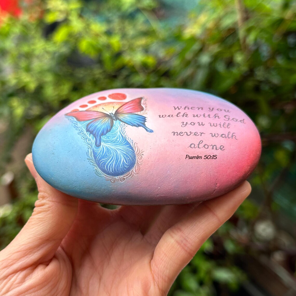 Hand Painted Bible Verse Stone, Custom Inspirational Art - Etsy