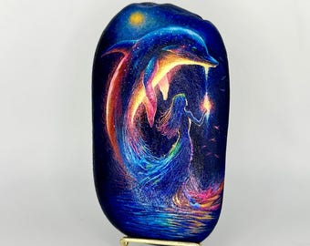 Mermaid Painting| Pebble Art| Painted Rocks| Home Decorations| Beautiful handmade decorations| Unique Gifts| New Home Gifts| Birthday Gifts