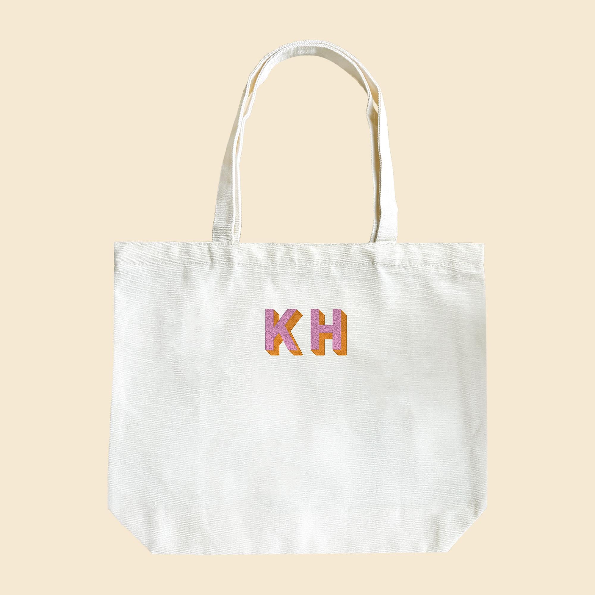 Custom Embroidered Canvas Tote Bag: Personalized Name - Main Image