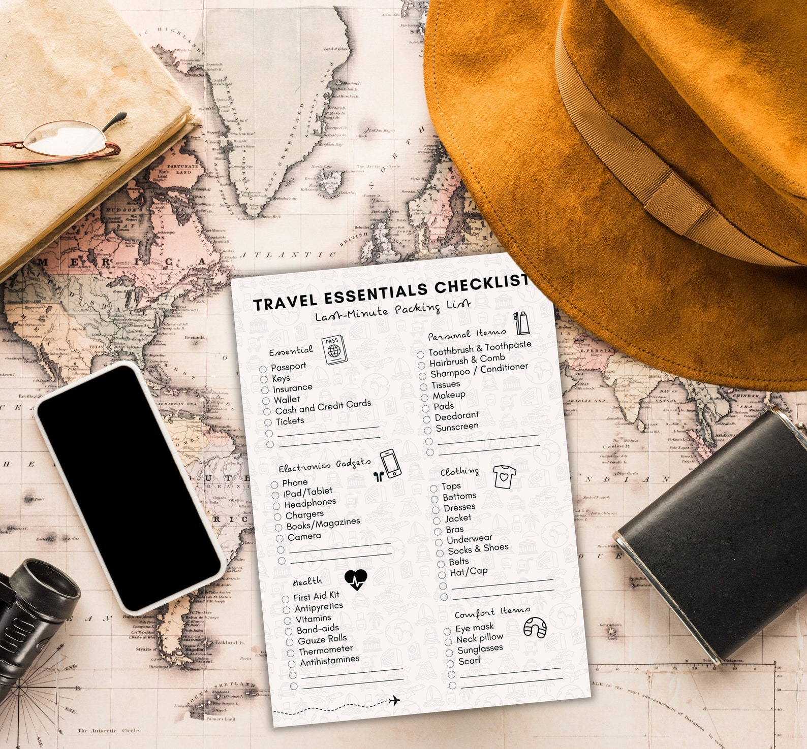 Travel Essential List.pdf Editable Travel Packing List Vacation Checklist Packing List Printable ...