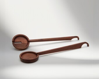 Wooden Salad Servers Wood Spoon Set Woode Salad Server Long Modern Design Anniversary Gift 5 Years Hostess Gift for Her