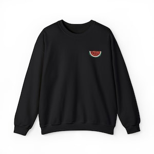 Embroidered Free Palestine, Minimalistic Watermelon Palestine Unisex Heavy Blend™ Crewneck Sweatshirt, Palestinian shirt, gaza