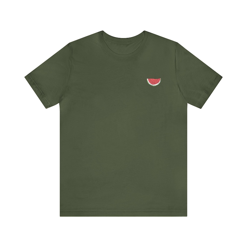 Free Palestine, Minimalistic Watermelon Palestine Unisex Jersey Short Sleeve T. ceasefire now, watermelon shirt Palestinian shirt, gaza image 5