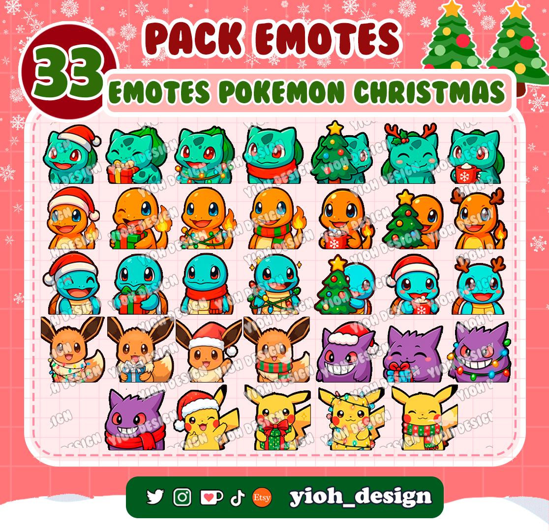 33 Christmas Pokémon Emotes Twitch Pokemon / YouTube / Discord / Kick / Twitch