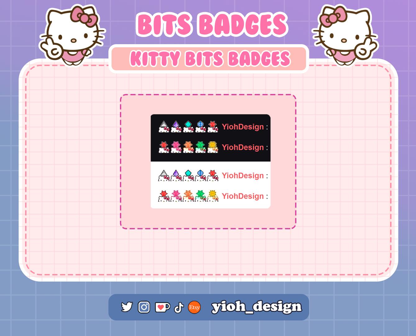 Kitty hi Bits Badges - Cute Twitch Bits Badges / Bits / Twitch ...