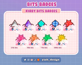 Kirby Bits Badges - Cute Twitch Bits Badges / Bits / Twitch / Youtube / Discord / Kick