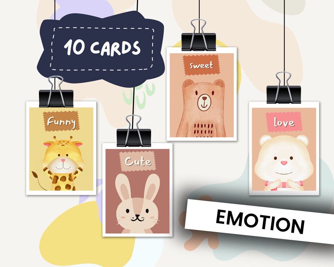 Montessori Emotions Flashcards for Kids Engaging and Fun Etsy