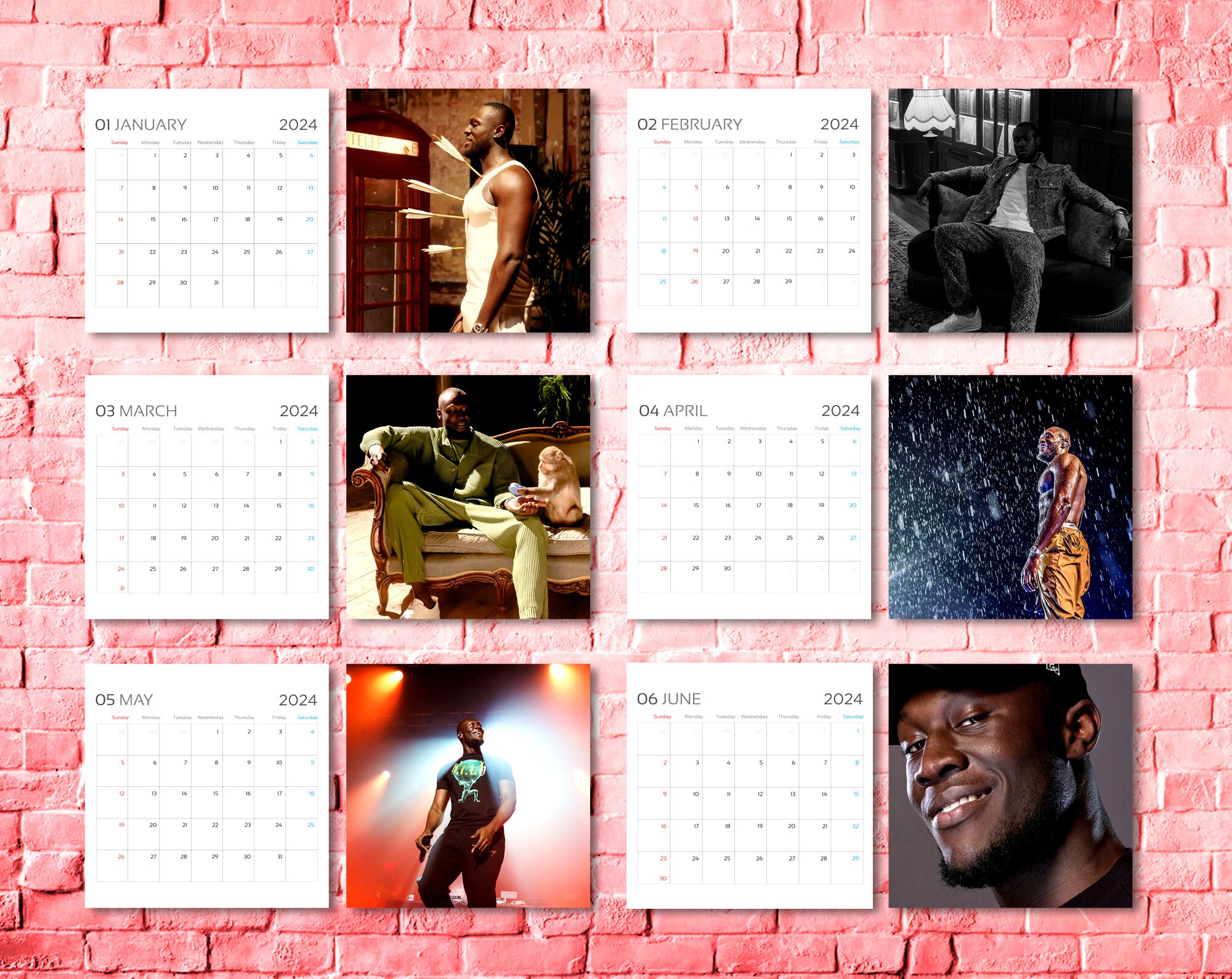 Rapper Stormzy Calendar 2024 Celebrity Calendar 2024 Wall Calendar