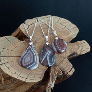 Handcrafted Botswana Agate Pendant Necklaces - Healing Stone Jewelry