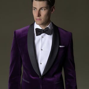 Men's Purple Velvet Suit Wedding Tuxedo Slim Fit Suit for Men Dinner Suit Prom