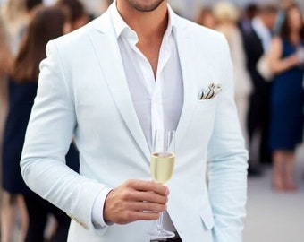 Men's White Two Piece Slim Fit Tuxedo Suits