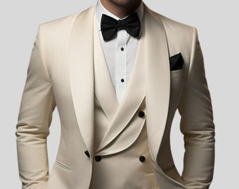 Custom Tailored Men&#39;s 3-Piece Suit: Slim Fit Wedding & Business