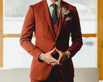 Men's Wedding Suits, 3 Piece Groom Suit, Tuxedo Suit, Dinner Suit, Men Suit, Luxury Elegant Groomsman outfits