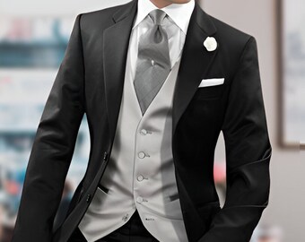 Men Wedding Suit, Black Suit, 3 Piece Suit, Suits for Men, Groomsman outfit, Tuxedo Suit men