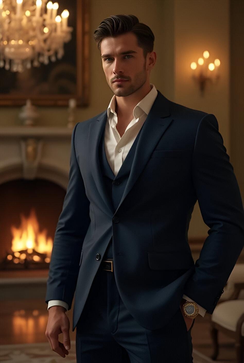 Blue 3-Piece Suit: Slim Fit Groom Tuxedo