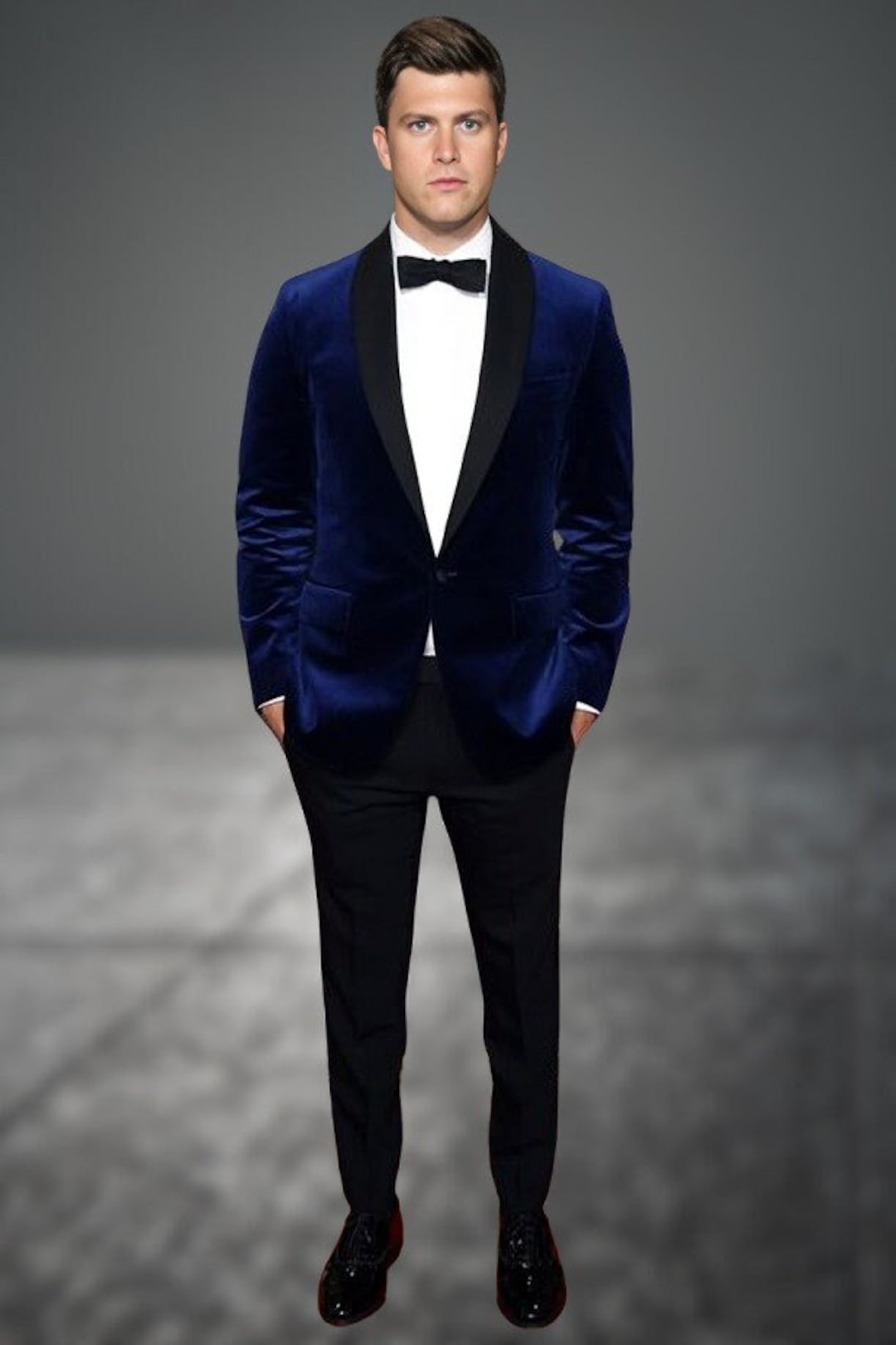 Sakko Schwarzer Mantel Zu Blauem Anzug Dunkelblauer Mantel Mit