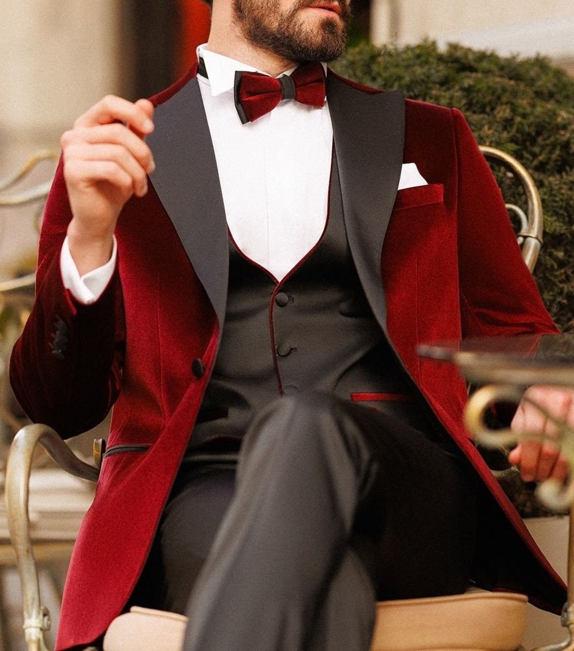 Men Suits Wedding 3 Piece Tuxedo Suit Christmas Party Wear Dinner Suits