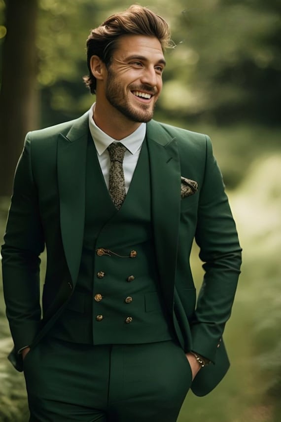 Green suit jacket men sale