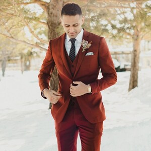 Men's Wedding Suits, 3 Piece Groom Suit, Tuxedo Suit, Dinner Suit, Men Suit, Luxury Elegant Groomsman outfits image 4