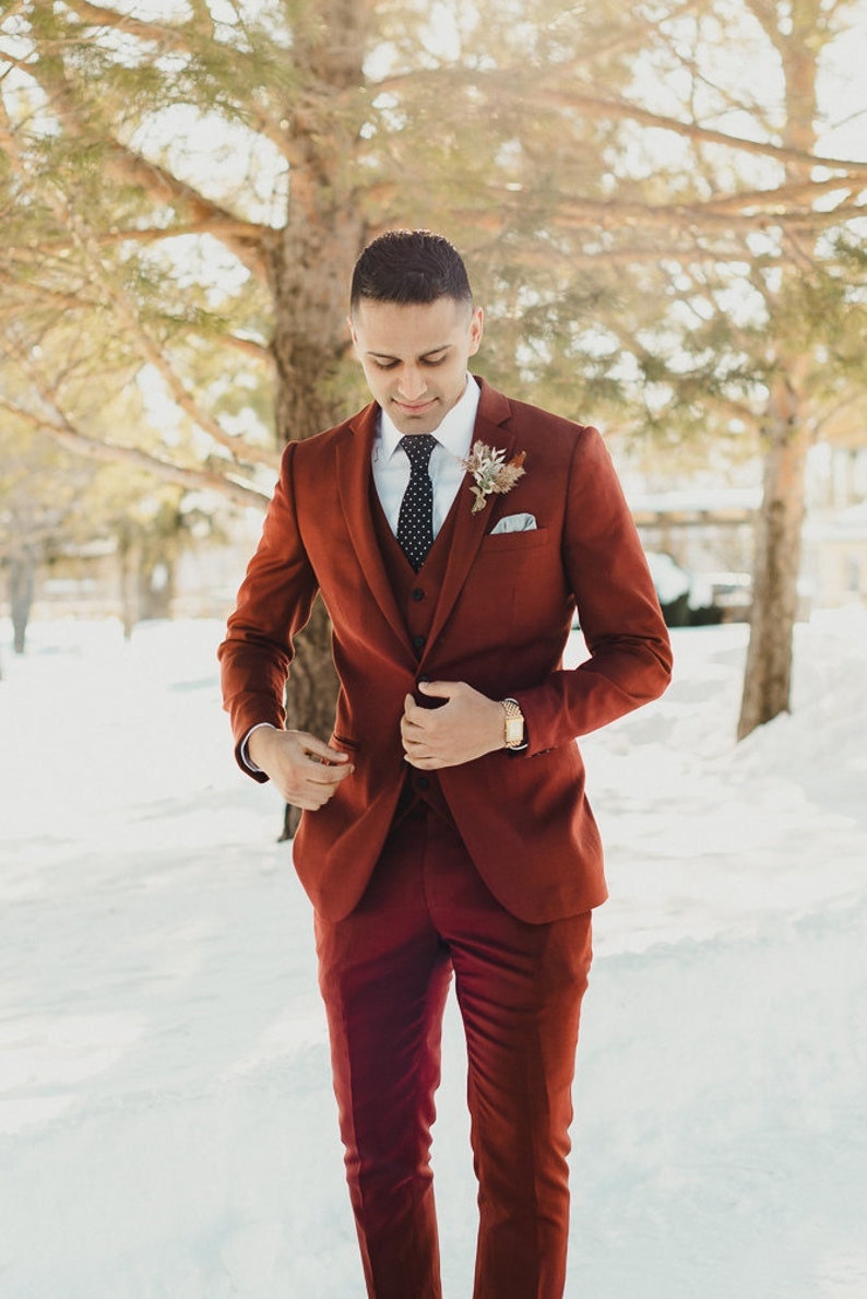 Men's Wedding Suits, 3 Piece Groom Suit, Tuxedo Suit, Dinner Suit, Men Suit, Luxury Elegant Groomsman outfits image 4