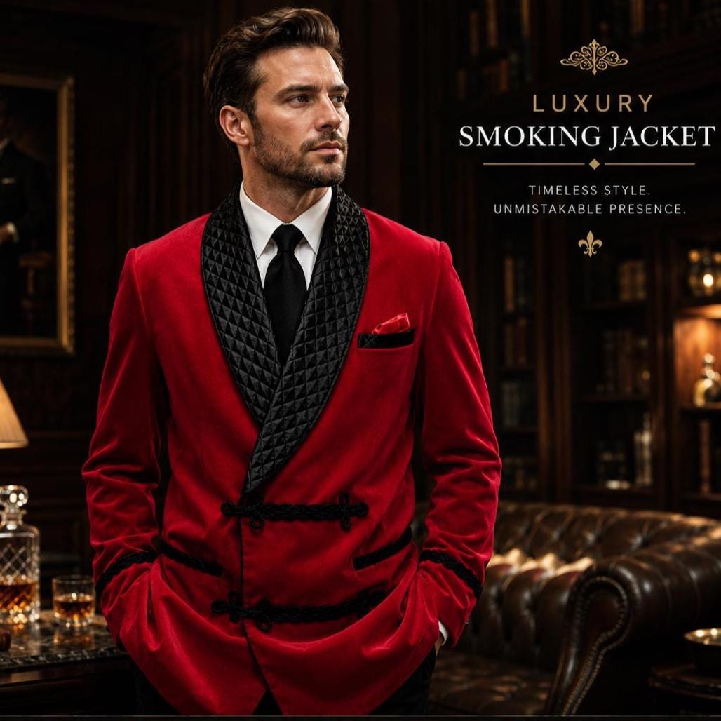 Vintage Smoking Jacket - Etsy