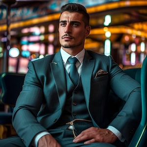 Men Suit Set 3 Piece, Three Piece Suits | Slim Fit Tuxedo for Men | Wedding, Prom, Formal Business Attire | High-Quality Imported Fabrics