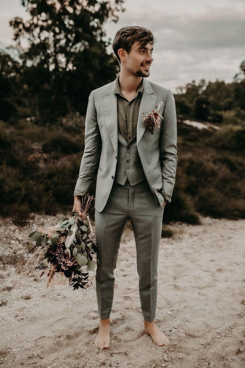 3 Piece Men's Suit Groom Best Man Wedding Suit